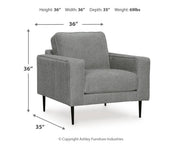 Hazela Chair and Ottoman in Charcoal - PKG015060