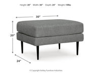 Hazela Chair and Ottoman in Charcoal - PKG015060