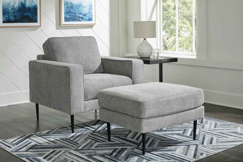 Hazela Chair and Ottoman in Charcoal - PKG015060