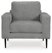 Hazela Chair and Ottoman in Charcoal - PKG015060