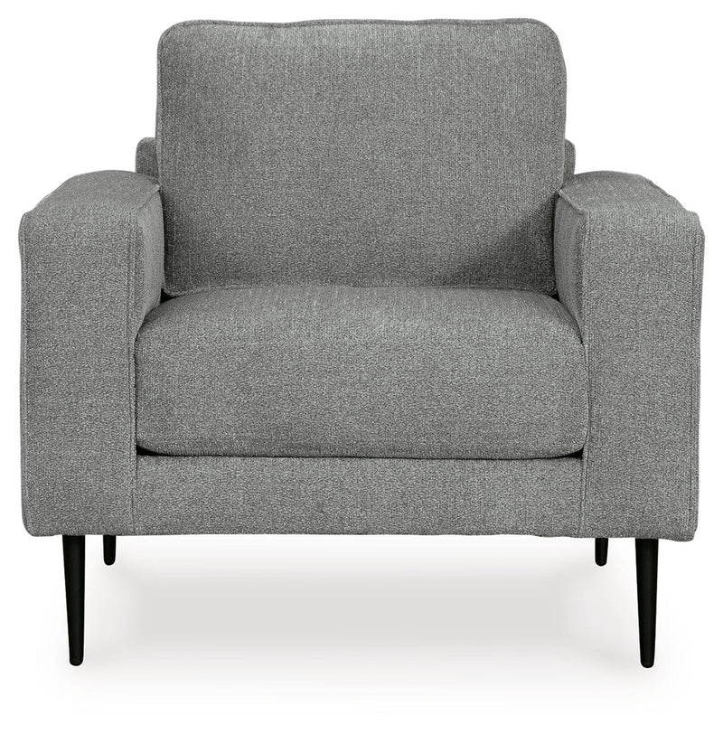 Hazela Chair and Ottoman in Charcoal - PKG015060