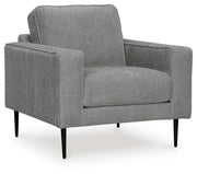 Hazela Chair and Ottoman in Charcoal - PKG015060