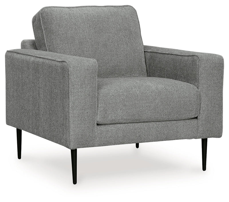Hazela Chair and Ottoman in Charcoal - PKG015060
