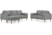 Hazela Charcoal Sofa Chaise and Loveseat - Gate FurniturePreSet