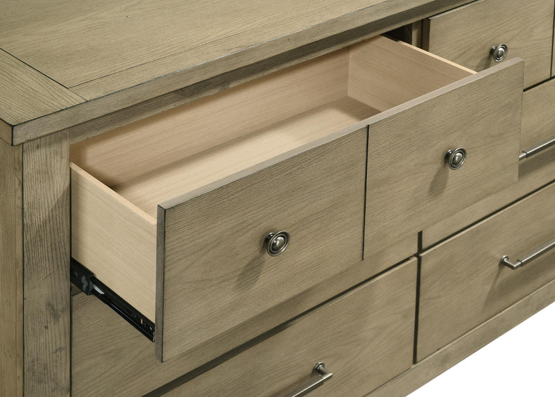 Hazlewood 6-drawer Bedroom Dresser with Mirror Vineyard Oak - 207533M