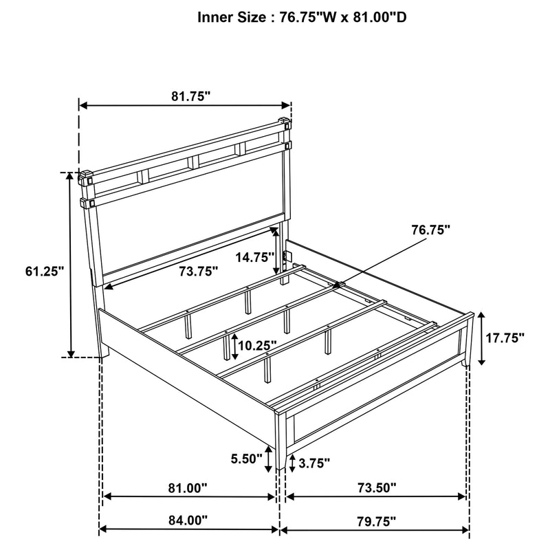Hazlewood 61-inch Eastern King Panel Bed Vineyard Oak - 207531KE