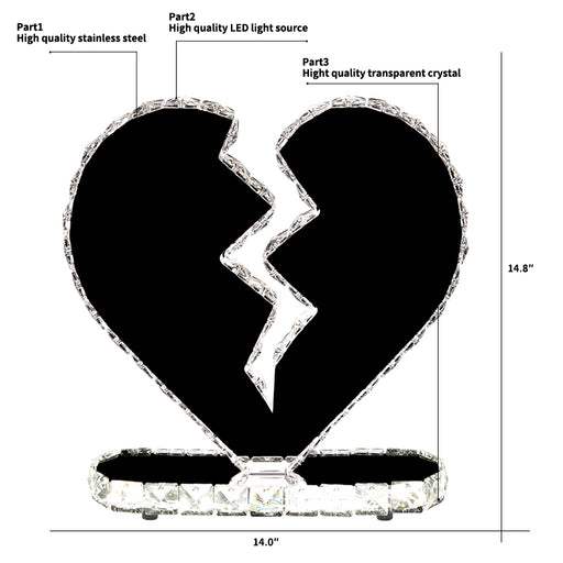 Heart Break Silver Led - HEART-BREAK-LED