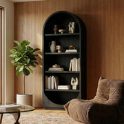 Hearth Solid Wood Bookcase in Black - 77024Black