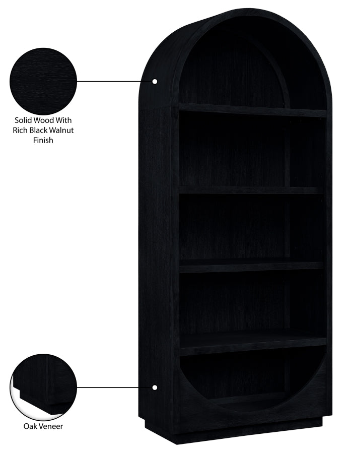 Hearth Solid Wood Bookcase in Black - 77024Black