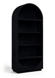 Hearth Solid Wood Bookcase in Black - 77024Black
