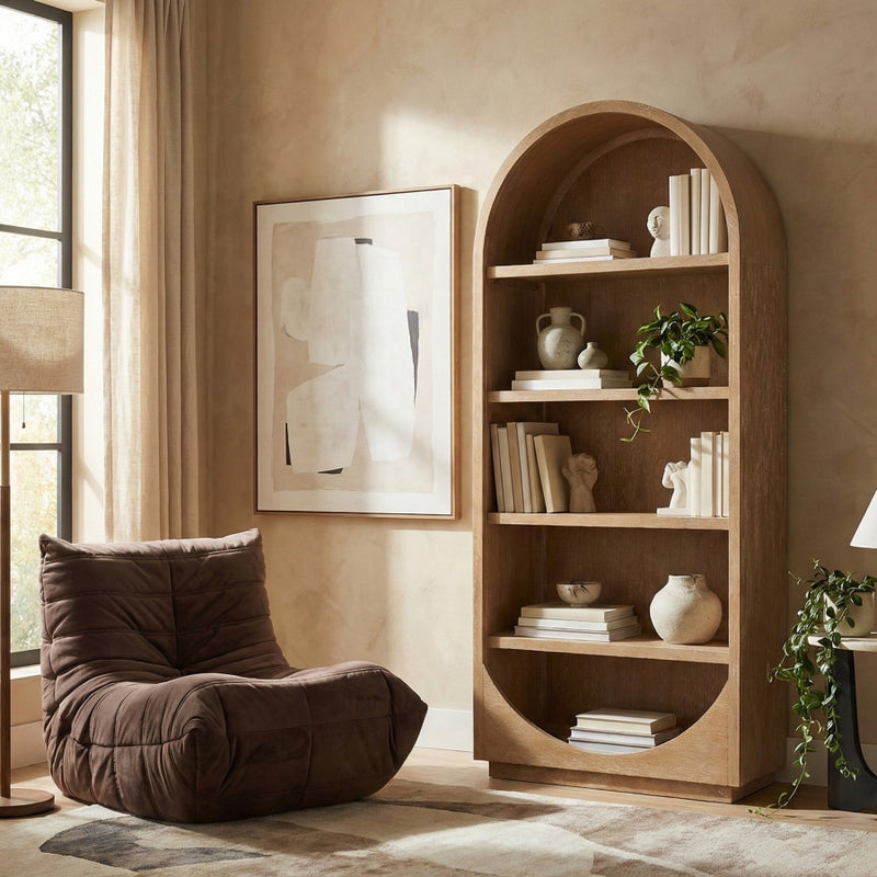 Hearth Solid Wood Bookcase in Natural - 77024Natural