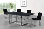 Heidi Velvet Upholstered Dining Chair in Black, Set of 2 - 728Black-C