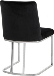 Heidi Velvet Upholstered Dining Chair in Black, Set of 2 - 728Black-C