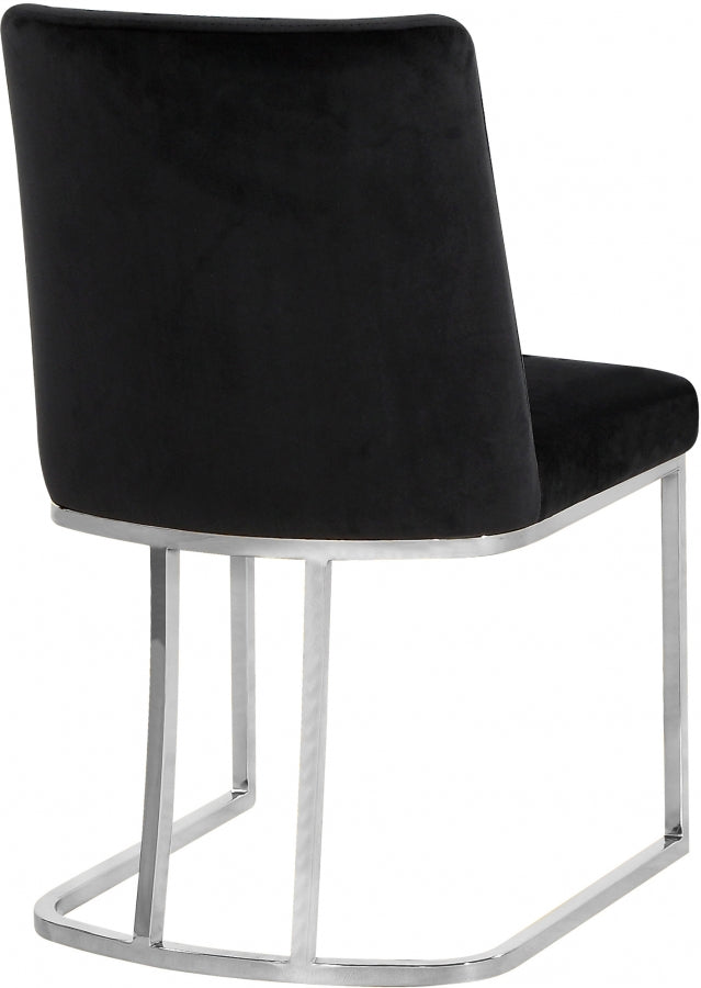 Heidi Velvet Upholstered Dining Chair in Black, Set of 2 - 728Black-C