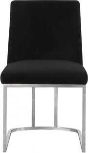 Heidi Velvet Upholstered Dining Chair in Black, Set of 2 - 728Black-C