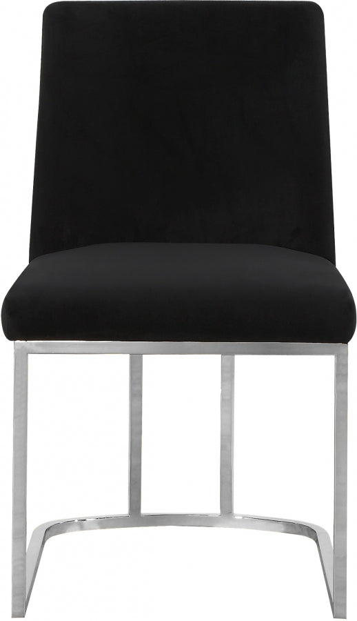 Heidi Velvet Upholstered Dining Chair in Black, Set of 2 - 728Black-C