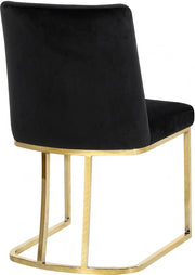 Heidi Velvet Upholstered Dining Chair in Black, Set of 2 - 776Black-C