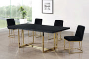 Heidi Velvet Upholstered Dining Chair in Black, Set of 2 - 776Black-C