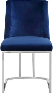 Heidi Velvet Upholstered Dining Chair in Blue, Set of 2 - 728Navy-C