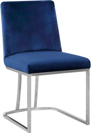Heidi Velvet Upholstered Dining Chair in Blue, Set of 2 - 728Navy-C