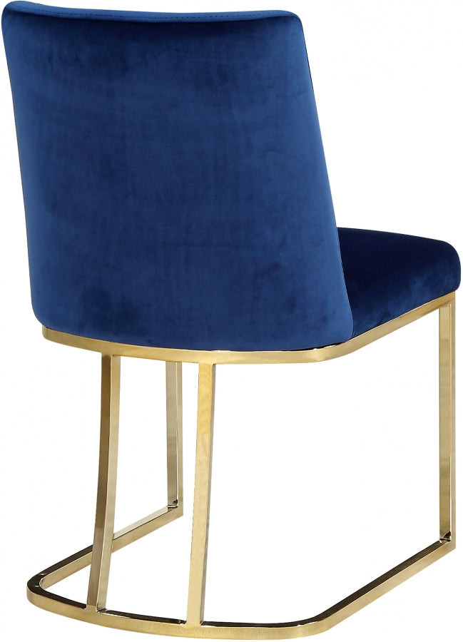 Heidi Velvet Upholstered Dining Chair in Blue, Set of 2 - 776Navy-C