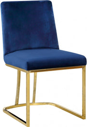 Heidi Velvet Upholstered Dining Chair in Blue, Set of 2 - 776Navy-C