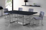 Heidi Velvet Upholstered Dining Chair in Grey, Set of 2 - 728Grey-C