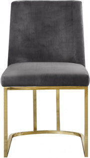 Heidi Velvet Upholstered Dining Chair in Grey, Set of 2 - 776Grey-C