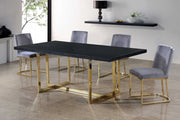 Heidi Velvet Upholstered Dining Chair in Grey, Set of 2 - 776Grey-C