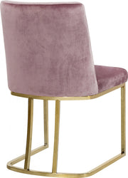 Heidi Velvet Upholstered Dining Chair in Pink, Set of 2 - 776Pink-C