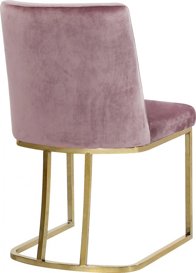 Heidi Velvet Upholstered Dining Chair in Pink, Set of 2 - 776Pink-C