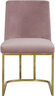 Heidi Velvet Upholstered Dining Chair in Pink, Set of 2 - 776Pink-C