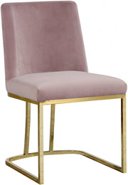 Heidi Velvet Upholstered Dining Chair in Pink, Set of 2 - 776Pink-C