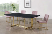 Heidi Velvet Upholstered Dining Chair in Pink, Set of 2 - 776Pink-C