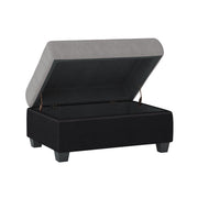 Heights Gray and Black Reverisble Sectional with Storage Ottoman - Gate FurnitureOttoman