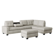 Heights Light Gray Reverisble Sectional with Storage Ottoman - Gate FurnitureOttoman