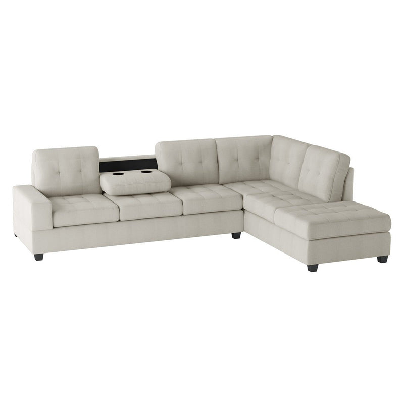Heights Light Gray Reverisble Sectional with Storage Ottoman - Gate FurnitureOttoman