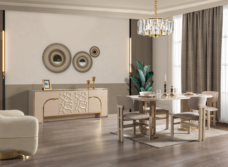Helena Ivory 7 - Piece Dining Set - Gate FurnitureDining Room Set