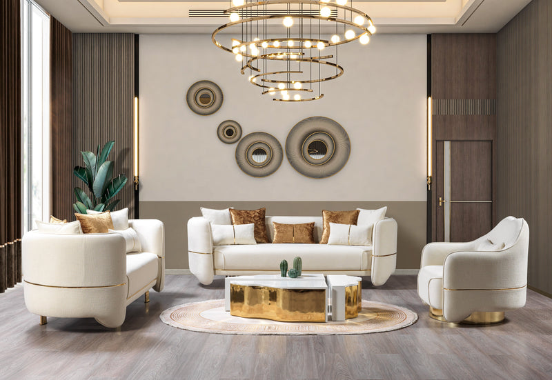 Helena Ivory Velvet Chair - Gate FurnitureAccent Chair