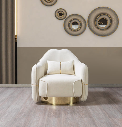 Helena Ivory Velvet Chair - Gate FurnitureAccent Chair
