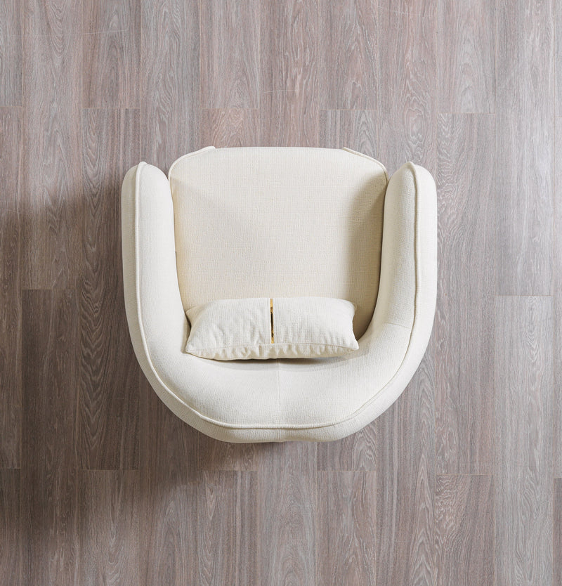 Helena Ivory Velvet Chair - Gate FurnitureAccent Chair