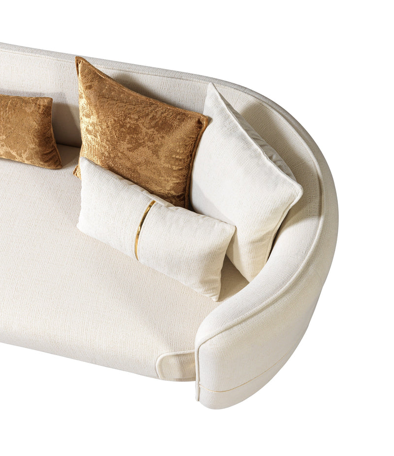 Helena Ivory Velvet Sofa & Loveseat - Gate FurnitureLiving Room Set