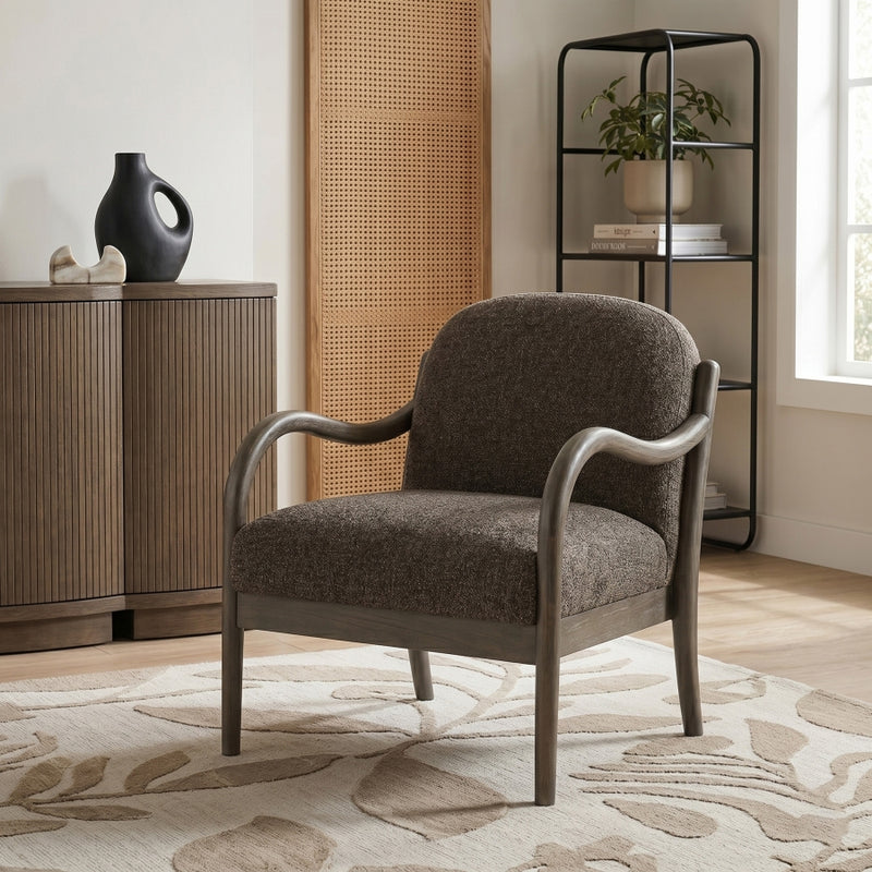 Helmsley Performance Fabric Upholstered Chair in Brown - 33067Brown