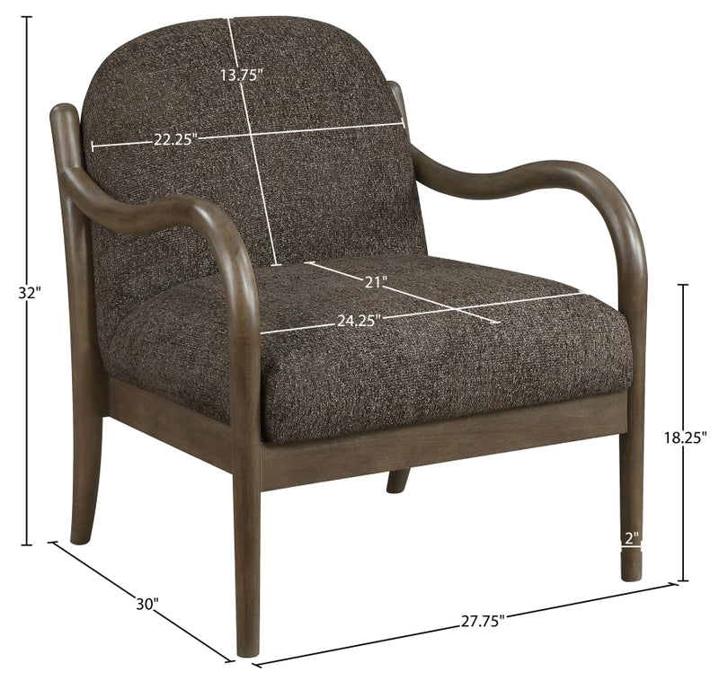 Helmsley Performance Fabric Upholstered Chair in Brown - 33067Brown