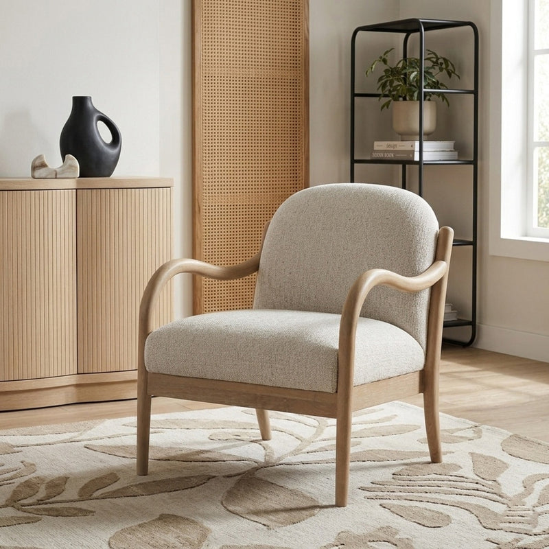 Helmsley Performance Fabric Upholstered Chair in Cream - 33066Cream