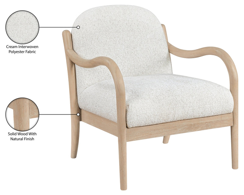Helmsley Performance Fabric Upholstered Chair in Cream - 33066Cream