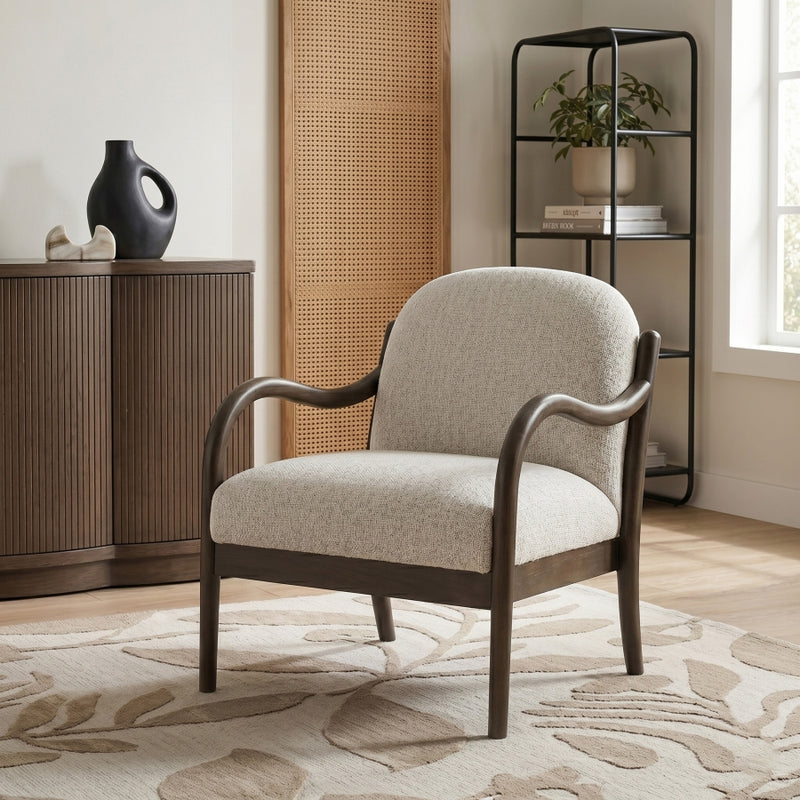 Helmsley Performance Fabric Upholstered Chair in Cream - 33067Cream