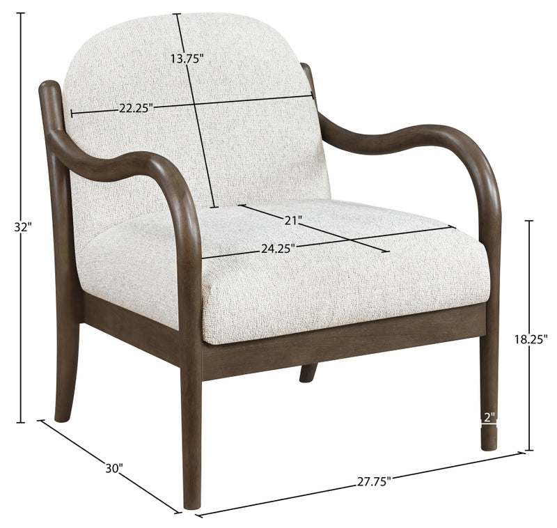 Helmsley Performance Fabric Upholstered Chair in Cream - 33067Cream