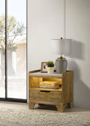Henderson 1-drawer LED Nightstand Bedside Table Medium Oak - 222972