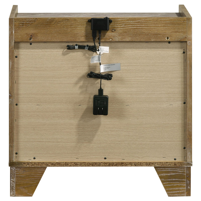 Henderson 1-drawer LED Nightstand Bedside Table Medium Oak - 222972